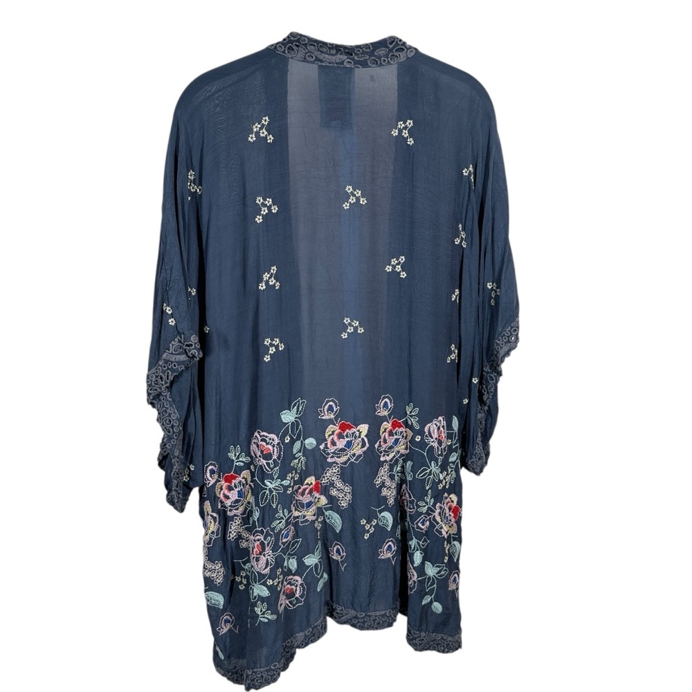 Johnny Was Blue Floral Kimono - Picture 3 of 11